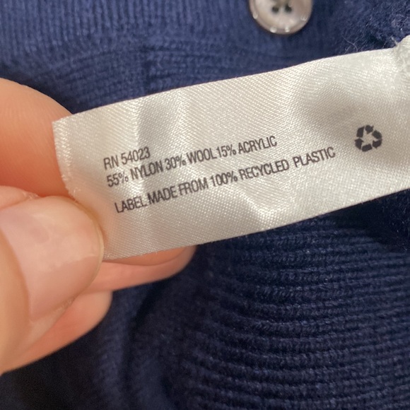 NWT GAP Navy Off White Striped Wool Blend Cardigan Sz SMALL - Picture 10 of 10